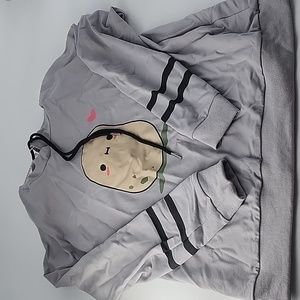 Chvity Gray cute potato in love hoodie